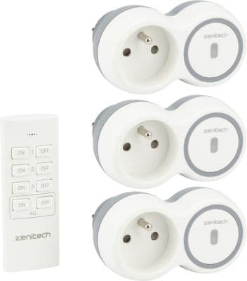 Multiprise ZENITECH 3 prises télécommandées 2300W + remote
