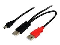 StarTech.com Cable USB 2.0 en Y A vers Mini B de 1,8 m - Cordon USB pour disque dur externe - 2x USB A (M) vers 1x USB Mini B (M) - cable USB - USB pour mini USB type B - 1.8 m