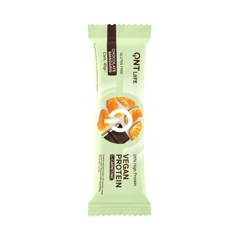 Nutrition protéinée Chocolat Mandarine QNT Liife Vegan Protein Bar + L-Carnitine