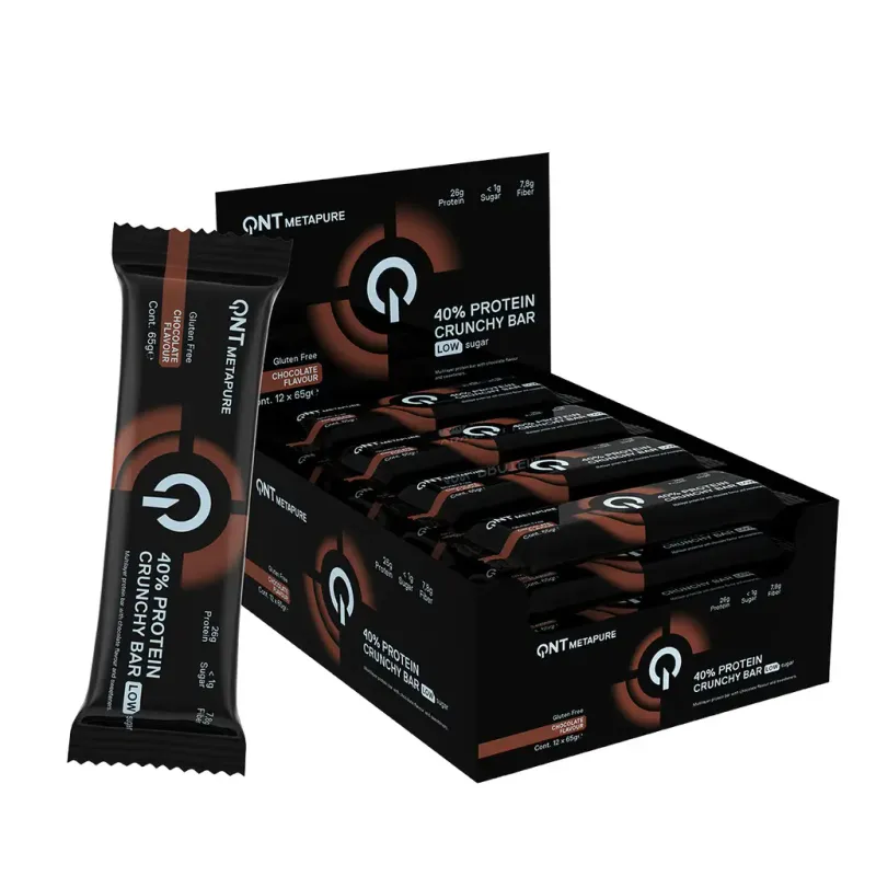 Nutrition protéinée Chocolat QNT Metapure 40% Protein Crunchy Bar Low Sugar