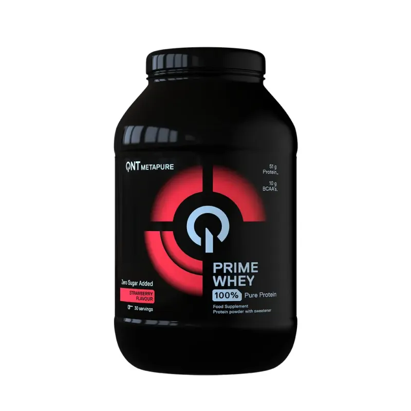 Protéine mélange 100 % d'isolat et de concentré de lactosérum Fraise QNT Prime Whey 908 g