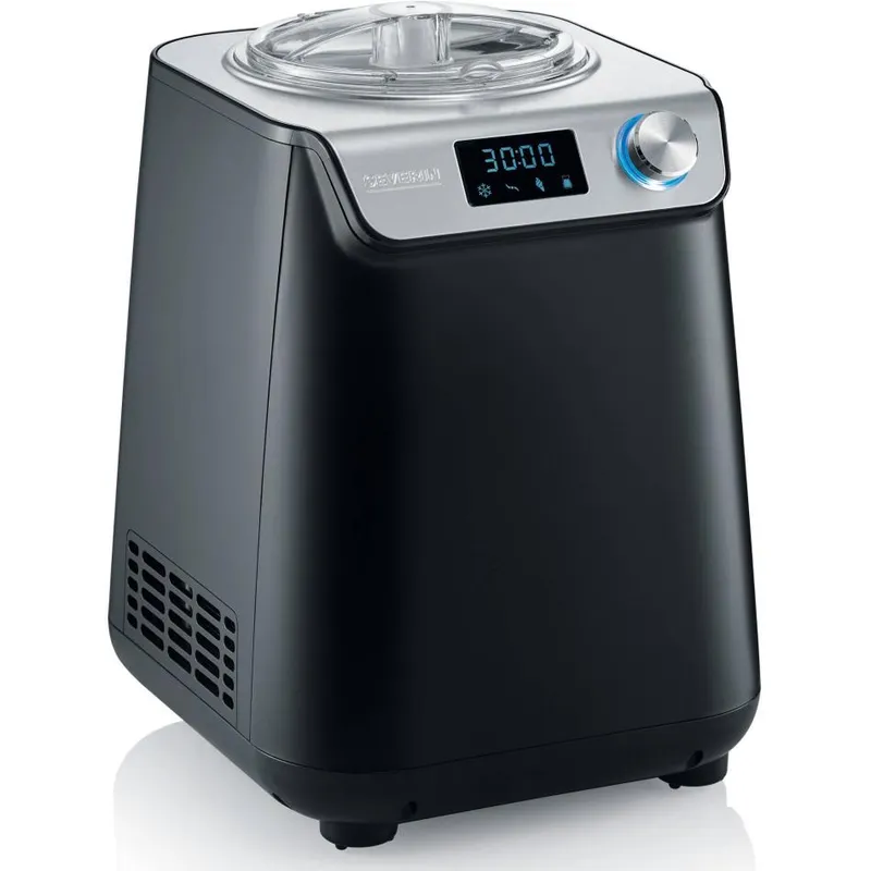 severin - turbine à glace 2en1 1.2l 135w noir/inox - ez7407